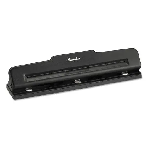 10-Sheet Desktop Two-To-Three-Hole Adjustable Punch, 9-32" Holes, Black 1