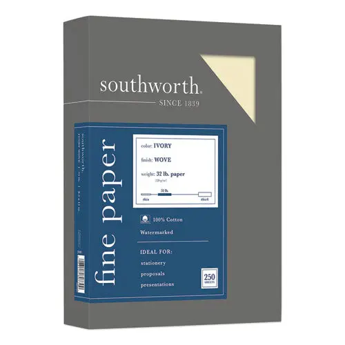 100% Cotton Business Paper, 32 Lb, 8.5 X 11, Ivory, 250-Pack 1