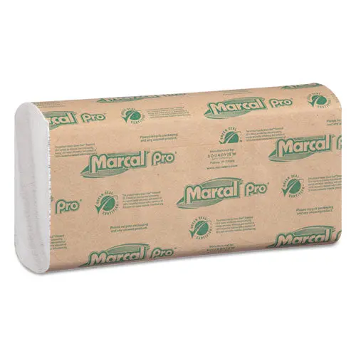 100% Recycled Folded Paper Towels, 12 7-8X10 1-8,C-Fold, White,150-Pk, 16 Pk-Ct 1