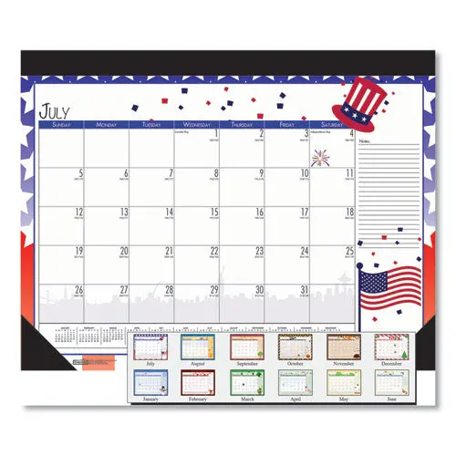 100% Recycled Seasonal Academic Desk Pad Calendar, 22 X 17, 2020-2021 1