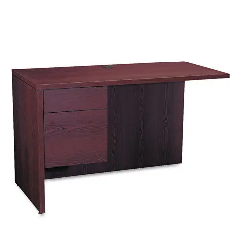 10500 Series L Workstation Return, 3-4 Height Left Ped, 48W X 24D, Mahogany 1