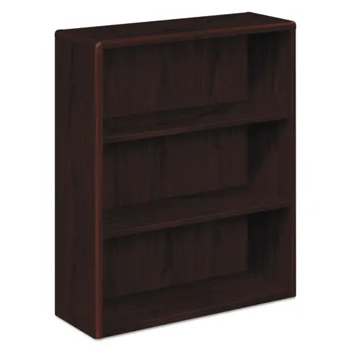 10700 Series Wood Bookcase, Three Shelf, 36W X 13 1-8D X 43 3-8H, Mahogany 1