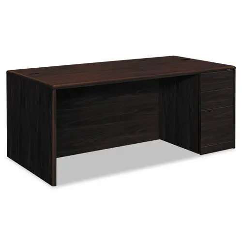 10700 Single Pedestal Desk, Full Right Pedestal, 72W X 36D X 29.5H, Mahogany 1