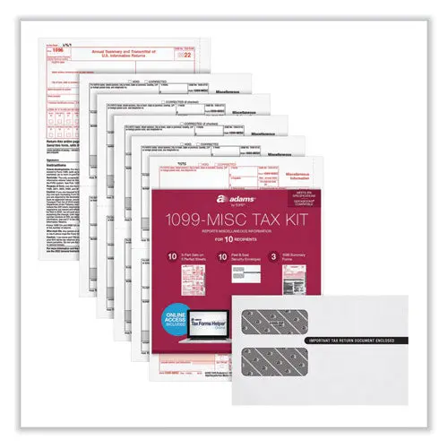 1099-Misc Five-Part Laser Forms And Envelopes, Five-Part Carbonless, 8.5 X 5.5, 10-Pack 1