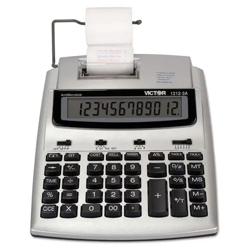 1212-3A Antimicrobial Printing Calculator, Blue-Red Print, 2.7 Lines-Sec 1
