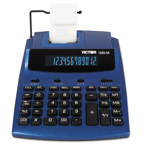 1225-3A Antimicrobial Two-Color Printing Calculator, Blue-Red Print, 3 Lines-Sec 1