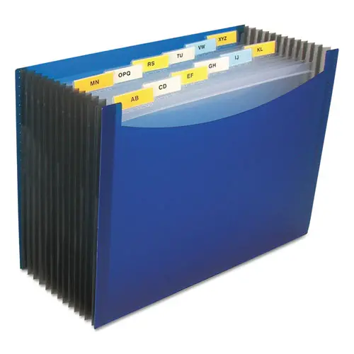 13-Pocket Expanding File, 9.25" Expansion, 13 Sections, 1-13-Cut Tab, Letter Size, Blue 1