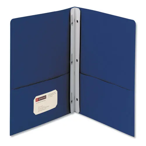 2-Pocket Folder W-Tang Fastener, Letter, 1-2" Cap, Dark Blue, 25-Box 1