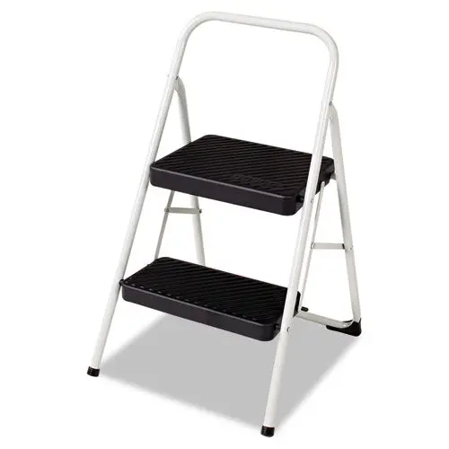 2-Step Folding Steel Step Stool, 200 Lb Capacity, 17.38W X 18D X 28.13H, Cool Gray 1