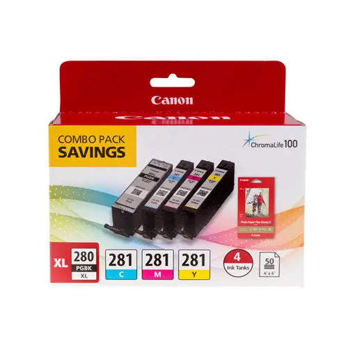 2021C006 (Cli-281; Pgi-280 Xl) Ink, Black Xl-Cyan-Magenta-Yellow 1