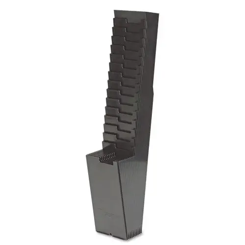 25-Pocket Expanding Time Card Rack, Plastic, Black 1