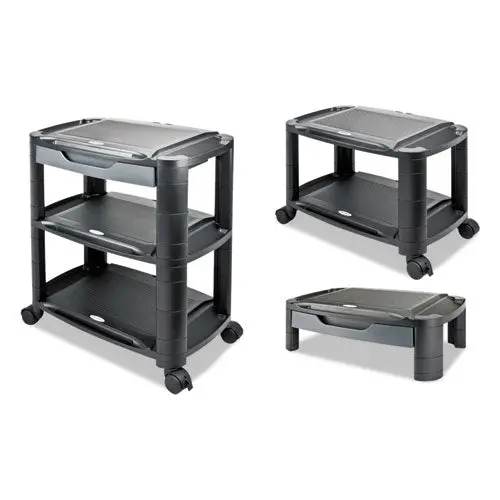 3-In-1 Storage Cart And Stand, 21.63W X 13.75D X 24.75H, Black-Gray 1
