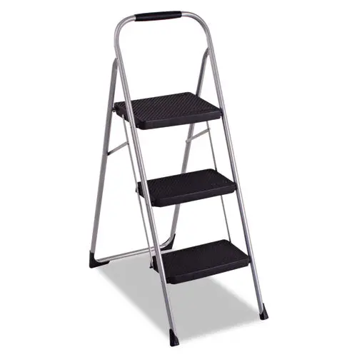 3-Step Big Step Folding Stool, 200 Lb Capacity, 17.75W X 28D X 45.63H, Light Gray 1