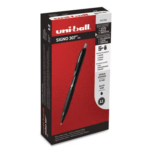 307 Retractable Gel Pen, Medium 0.7 Mm, Black Ink-Barrel, Dozen 1