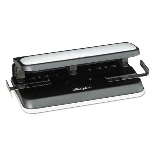 32-Sheet Easy Touch Two-To-Three-Hole Punch, 9-32" Holes, Black-Gray 1