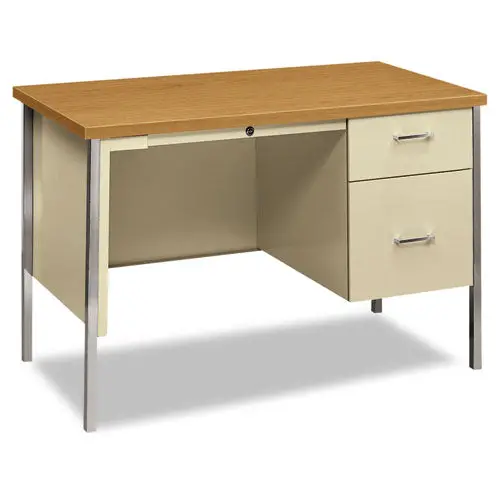 34000 Series Right Pedestal Desk, 45.25W X 24D X 29.5H, Harvest-Putty 1