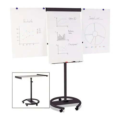 360 Multi-Use Mobile Magnetic Dry Erase Easel, 27 X 41, Black Frame 1