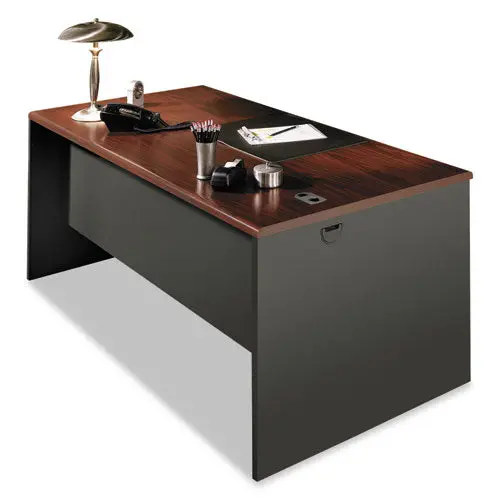 38000 Series Desk Shell, 60W X 30D X 29.5H, Mahogany-Charcoal 1
