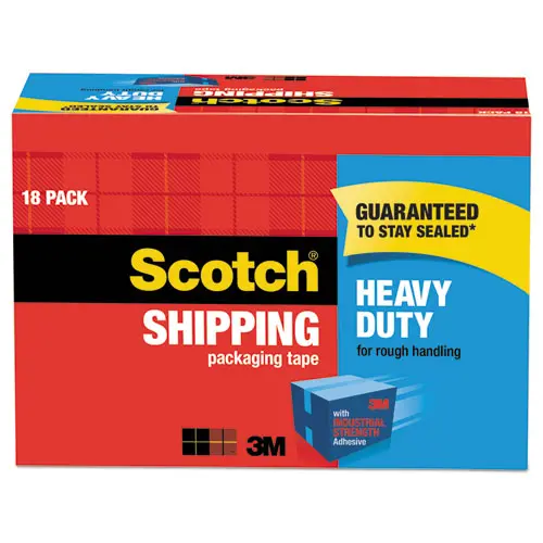 3850 Heavy-Duty Packaging Tape Cabinet Pack, 3" Core, 1.88" X 54.6 Yds, Clear, 18-Pack 1