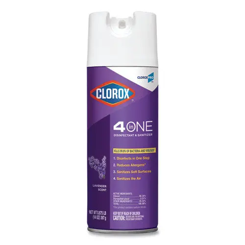 4 In One Disinfectant And Sanitizer, Lavender, 14 Oz Aerosol Spray 1