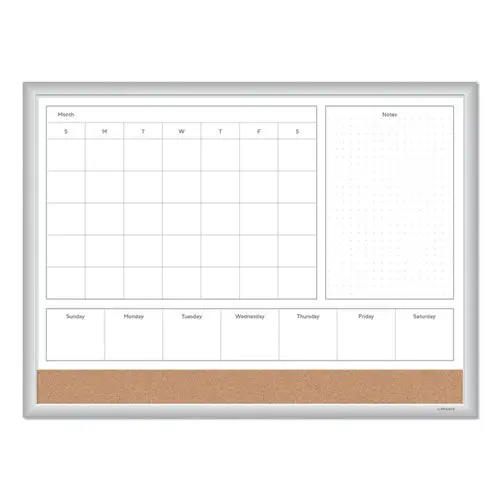 4N1 Magnetic Dry Erase Combo Board, 24 X 18, White-Natural 1