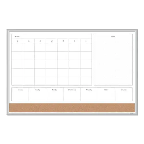 4N1 Magnetic Dry Erase Combo Board, 36 X 24, White-Natural 1