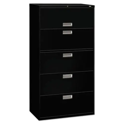 600 Series Five-Drawer Lateral File, 36W X 18D X 64.25H, Black 1