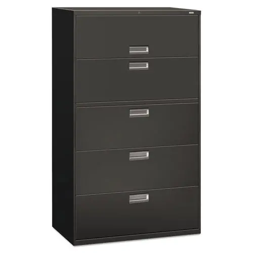 600 Series Five-Drawer Lateral File, 42W X 18D X 64.25H, Charcoal 1