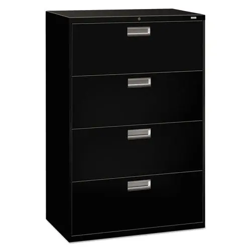 600 Series Four-Drawer Lateral File, 36W X 18D X 52.5H, Black 1