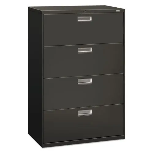 600 Series Four-Drawer Lateral File, 36W X 18D X 52.5H, Charcoal 1