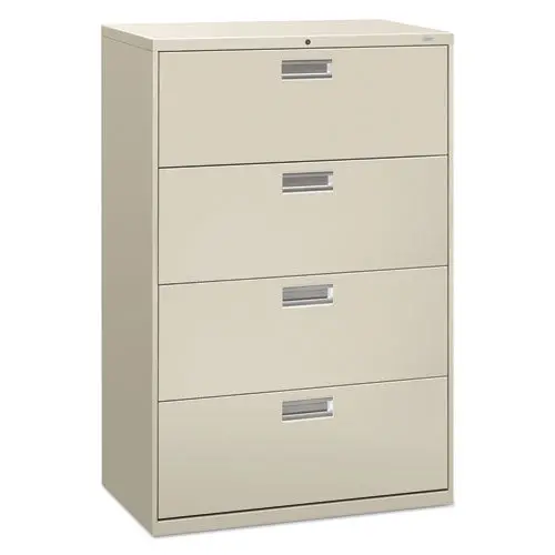 600 Series Four-Drawer Lateral File, 36W X 18D X 52.5H, Light Gray 1