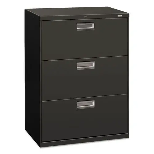 600 Series Three-Drawer Lateral File, 30W X 18D X 39.13H, Charcoal 1