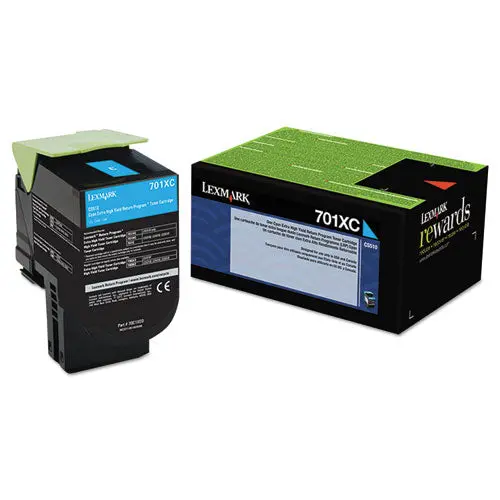 70C1xc0 Return Program Extra High-Yield Toner, 4000 Page-Yield, Cyan 1