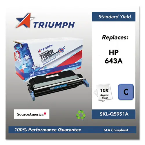 751000Nsh0284 Remanufactured Q5951a (643A) Toner, 10000 Page-Yield, Cyan 1