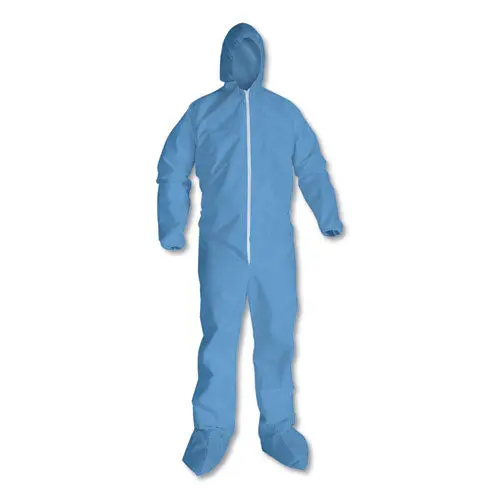 A65 Hood And Boot Flame-Resistant Coveralls, Blue, 3X-Large, 21-Carton 1