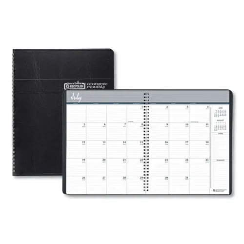 Academic Ruled Monthly Planner, 14-Month July-August, 11 X 8.5, Black, 2020-2021 1