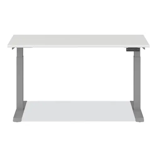 Adaptivergo Three-Stage Electric Height-Adjustable Table W-Memory Controls, Top-Base Bundle, 30" To 49", White Top-Gray Base 1