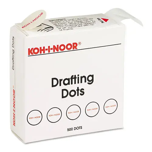 Adhesive Drafting Dots, 0.88" Dia, Dries Clear, 500-Box 1