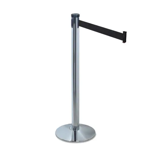 Adjusta-Tape Crowd Control Stanchion Posts Only, Nylon, 40" High, Black, 2-Box 1