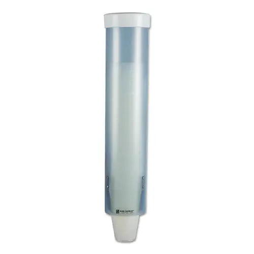 Adjustable Frosted Water Cup Dispenser, Wall Mounted, Blue 1