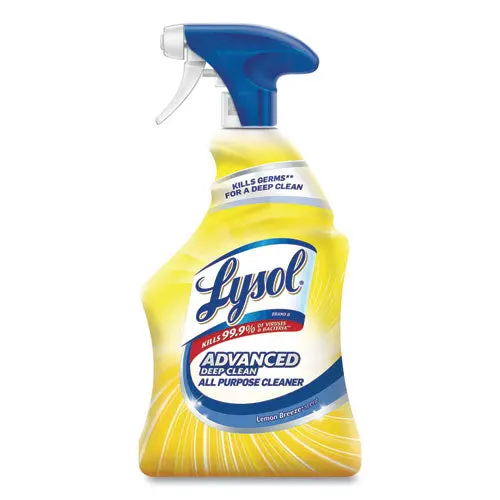 Advanced Deep Clean All Purpose Cleaner, Lemon Breeze, 32 Oz Trigger Spray Bottle, 12-Carton 1