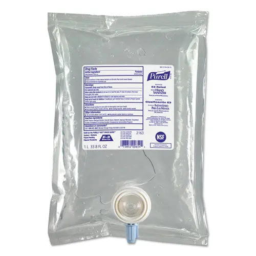 Advanced E3-Rated Instant Gel Hand Sanitizer, Fragrance-Free, 1000 Ml Refill, 8-Carton 1
