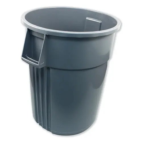 Advanced Gator Waste Container, Round, Plastic, 55 Gal, Gray 1