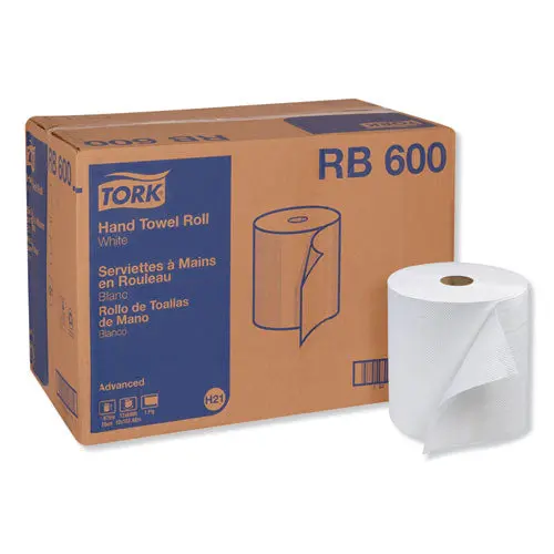 Advanced Hardwound Roll Towel, One-Ply, 7.88" X 600 Ft, White, 12 Rolls-Carton 1