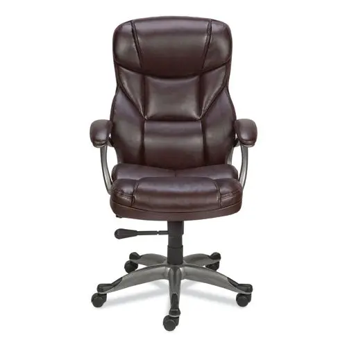 Alera Birns Series High-Back Task Chair, Supports Up To 250 Lb, 18.11" To 22.05" Seat Height, Brown Seat-Back, Chrome Base 1