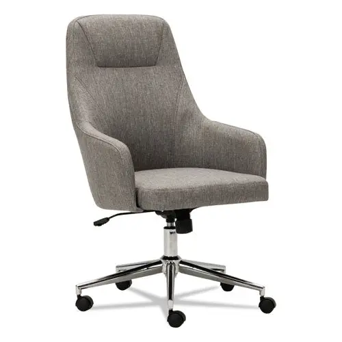 Alera Captain Series High-Back Chair, Supports Up To 275 Lbs, Gray Tweed Seat-Gray Tweed Back, Chrome Base 1