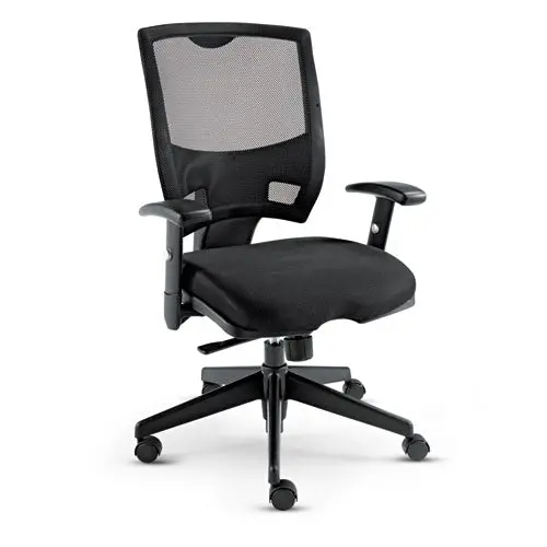Alera Epoch Series Fabric Mesh Multifunction Chair, Supports Up To 275 Lbs, Black Seat-Black Back, Black Base 1