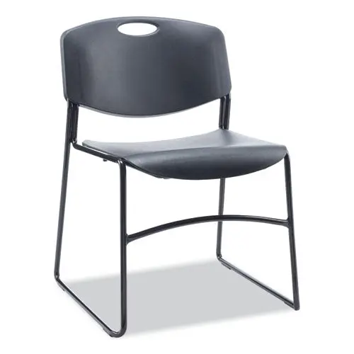 Alera Resin Stacking Chair, Supports Up To 275 Lb, Black Seat-Back, Black Base, 4-Carton 1