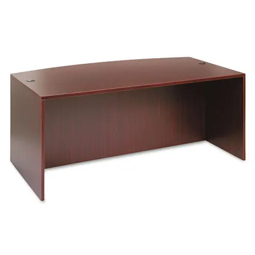 Alera Valencia Bow Front Desk Shell, 71W X 35.5D To 41.38D X 29.63H Mahogany 1