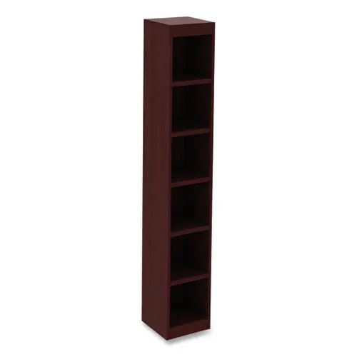 Alera Valencia Series Narrow Profile Bookcase, Six-Shelf, 11.81W X 11.81D X 71.73H, Mahogany 1